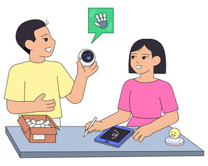 Introducing AI pocket companion to user, User testing of wearable AI companion device, Human-robot interaction with personal AI assistant