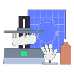 Robot parts 3D printing and blueprint, Robotics engineering and prototyping