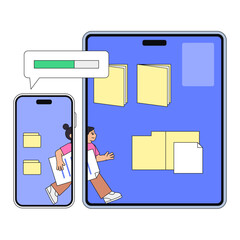 Cross device document syncing, File transfer or data migration