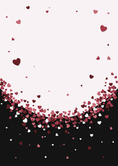 Universal frame with red and pink hearts. Empty background for valentine, birthday or love greeting.