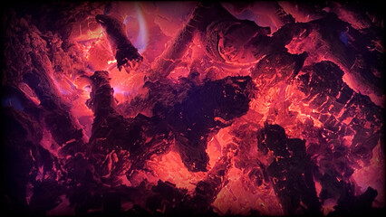 Hintergrund, brennendes glühendes Holz