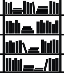 book shelf icon silhouette