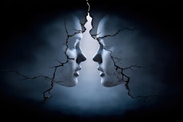 Conceptual image representing fractured relationships, disconnection, or inner conflict.
