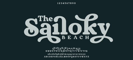 Obraz premium Elegant wedding logo alphabet letters font. Typography luxury classic lettering serif fonts decorative vintage retro logos and number. vector illustration