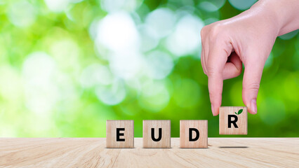 EUDR Environmental Responsibility and drinking coffee in European Union Concept, EU Deforestation...