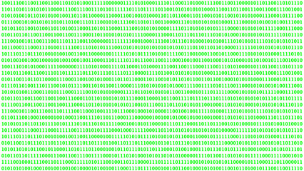 Group of green binary number system in bold style on isolate white background. PNG file, 16:9 format.