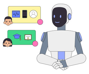 AI Robot Solving User Queries