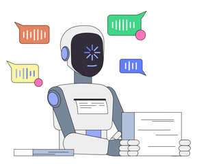 AI robot converting voice messages into text
