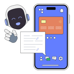 AI voice assistant interacting with mobile banking app
