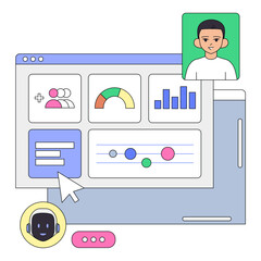User dashboard interface with analytics and AI assistant