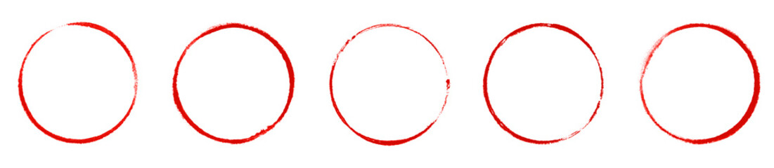 Pinsel Kreise in rot als Umrandung oder Rahmen