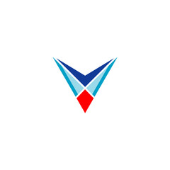Stylish Abstract Modern Vector Logo Design with Geometric Shapes in Blue and Red, Ideal for Brands Seeking Innovation and a Unique Brand Identity with a Distinctive Style and Visual Appeal