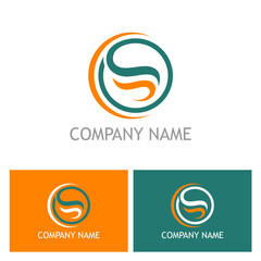 Sophisticated Business Identity Design: Circular Logo Mark with Dual-Color Dynamic Lettering for Innovative Company Branding, Distinctive Emblem for Modern Corporations