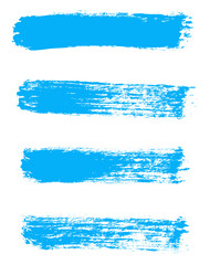 4 unordentlich gemalte grunge Streifen in hellblau