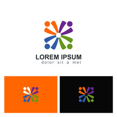 Vibrant Synergy: A Modern Abstract Logo Symbolizing Collaboration, Unity, and Collective Strength, Perfect for Branding, Corporate Identity, and Teamwork-Oriented Organizations