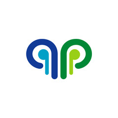 Harmonious Duality: A Symbol of Equilibrium and Connection Featuring Intertwined Shapes in Refreshing Shades of Blue and Green, Embodiment of Balance and Unity