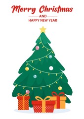 christmas tree with gift boxes