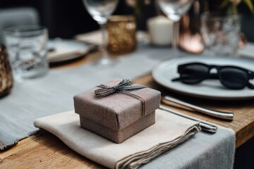 Wedding Rehearsal. Trendy Modern Dinner Reception with Romantic Atmosphere