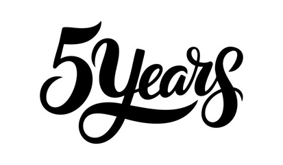 5 Years Celebration Black Calligraphy Typography Design