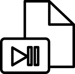 Multimedia File Computer Document Folder Simple Thin Vector Line Icon