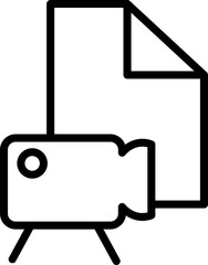 Video Document File Folder Simple Search Vector Line Icon