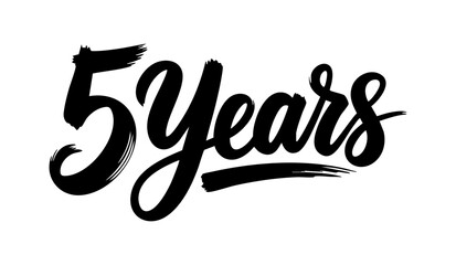 5 Years Celebration Black Calligraphy Typography Design