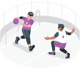 Obraz premium Athletes play basketball with a goal in the background sport game