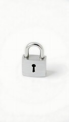 Fototapeta premium Generative AI padlock for security concept isolated on white background.