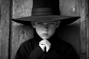 Zorro Hat. Children Celebrate in Black Avenger's Dark Realm