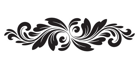 Floral ornament isolated on white background, vector image