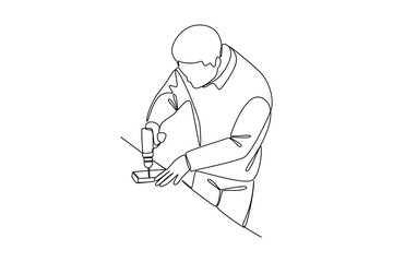 Simple continuous line draw of consultant drilling activity. Simple line, creativity, vector.