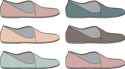 Six Pairs of Stylish Flat Shoes in Various Colors, Perfect for Everyday Wear and Fashion