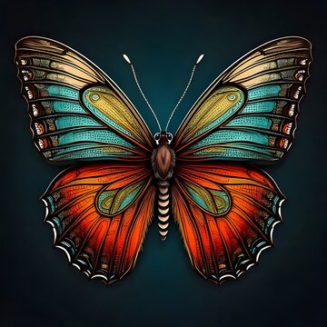 Vibrant Butterfly Artwork A Detailed and Colorful Insect Illustration