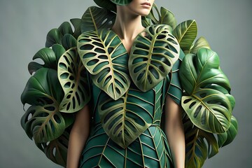 young woman in green dress