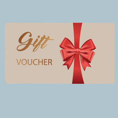 Gift certificate with a red bow