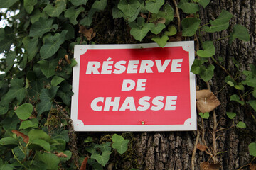 Panneau de réserve de chasse