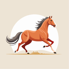 Cheval au galop stylisé isolé symbole Far West