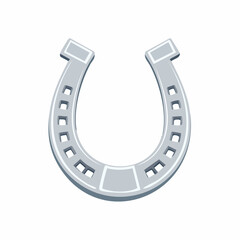 Fer à cheval stylisé isolé symbole Far West et chance