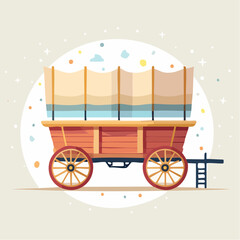 Illustration design plat de chariot bois moderne