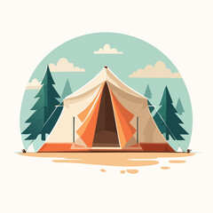 Tente stylisée isolée symbole camping Canada