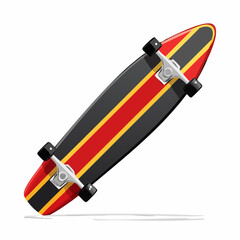 Illustration design plat de skateboard rouge moderne