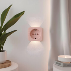 Minimal Pink Power Outlet for Interior Design 3D