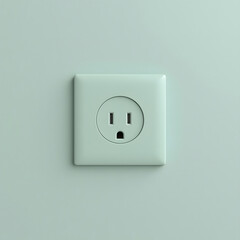 Modern Pastel Green Wall Socket in Minimal Style 3D