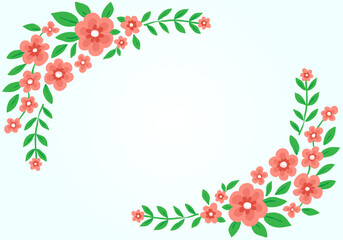 illustration of a flower bouquet in the corner suitable for decorative elements, greeting cards and frame backgrounds