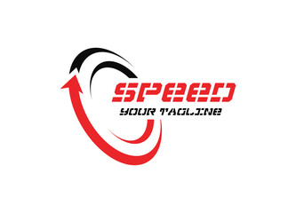 Dynamic Speed Logo with Arrow Swirls Modern Business Design Emblem Concept