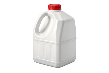 One Gallon White Plastic Milk Jug Container with Red Cap