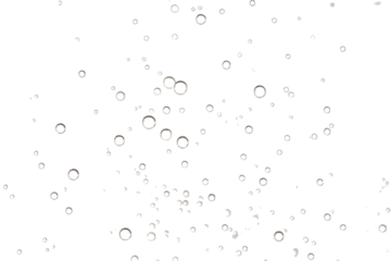 Numerous small clear bubbles, with light reflections scattered across a dark background, cutout, PNG isolated on white or transparent background