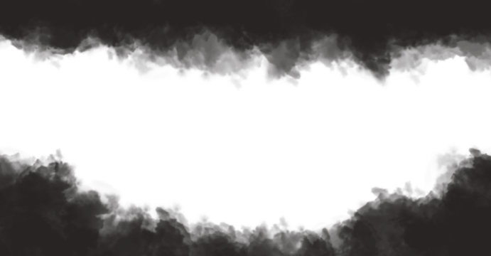 Abstract black watercolor ink blot frame isolated on transparent background for creative design