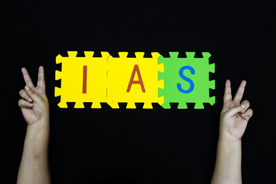 government and civil service career word ias on puzzle pieces