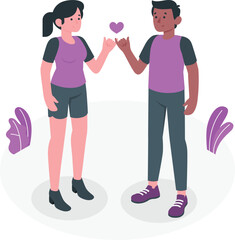 Couple Making Pinky Promise with Heart Symbol love relationship